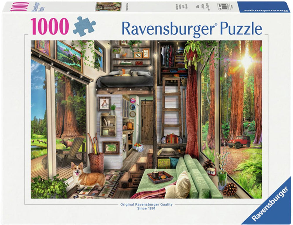 Ravensburger legpuzzel tiny house in redwoodbos, 1000st.