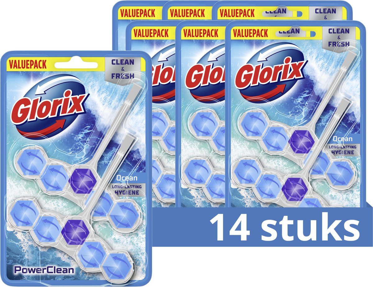 Glorix - wc blokjes - ocean - 14 stuks - voordeelverpakking