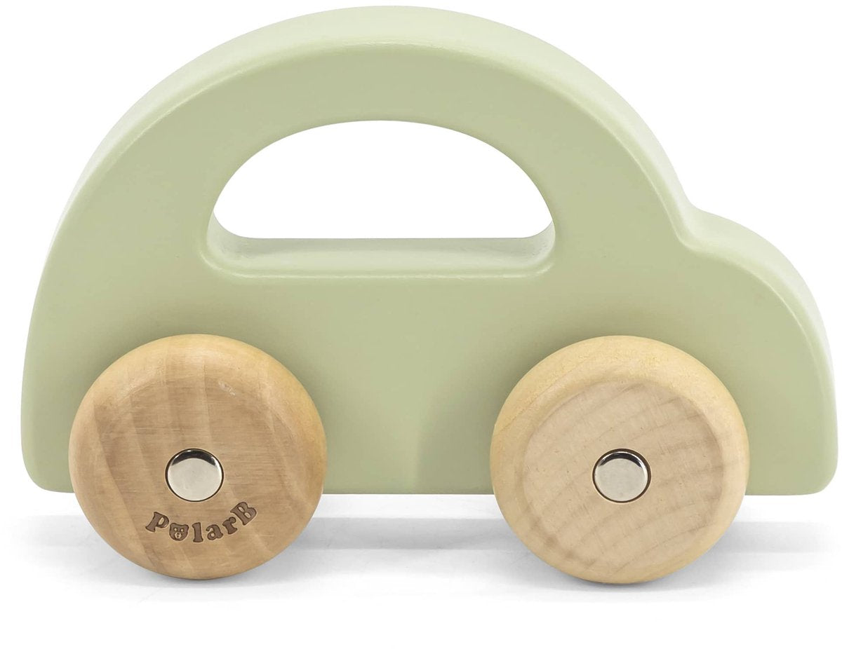 Polarb - houten duwauto groen
