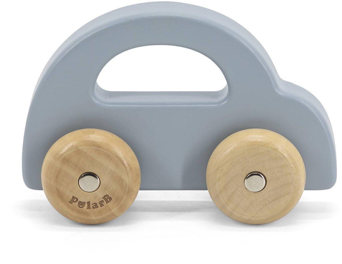 Polarb houten speelgoedauto - voertuigen voor peuters - houten speelgoed - blauw