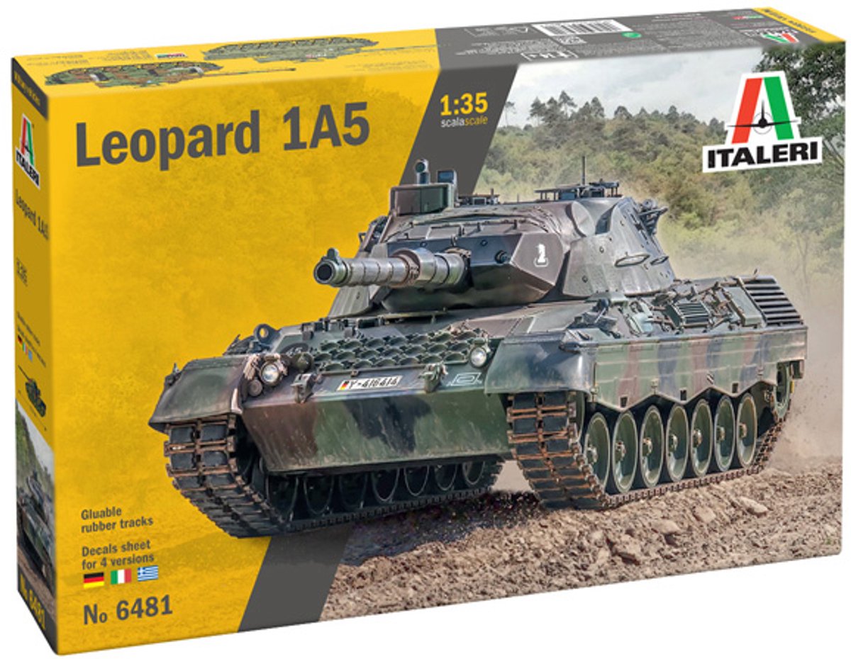 Italeri modelbouwpakket militaire voertuigen - 6481 leopard 1a5 tank plastic - 1:35 - modelbouw