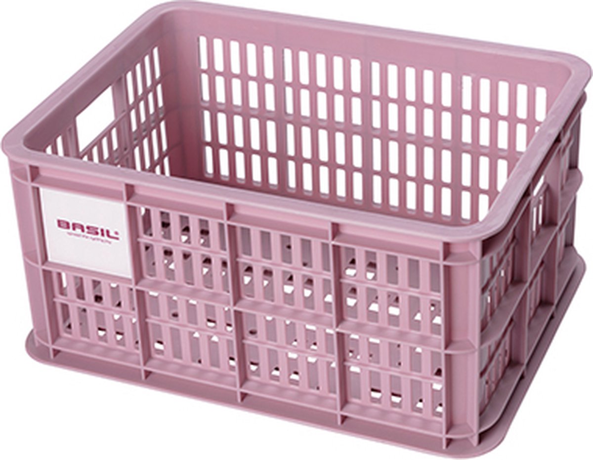 Caisse à vélo Basil S - petite - 17,5 litres - rose