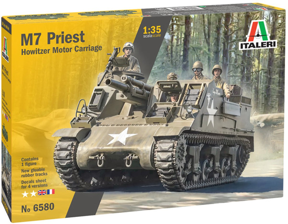 Italeri modelbouwpakket militaire voertuigen - 6580 m7 priest tank plastic - 1:35 - modelbouw