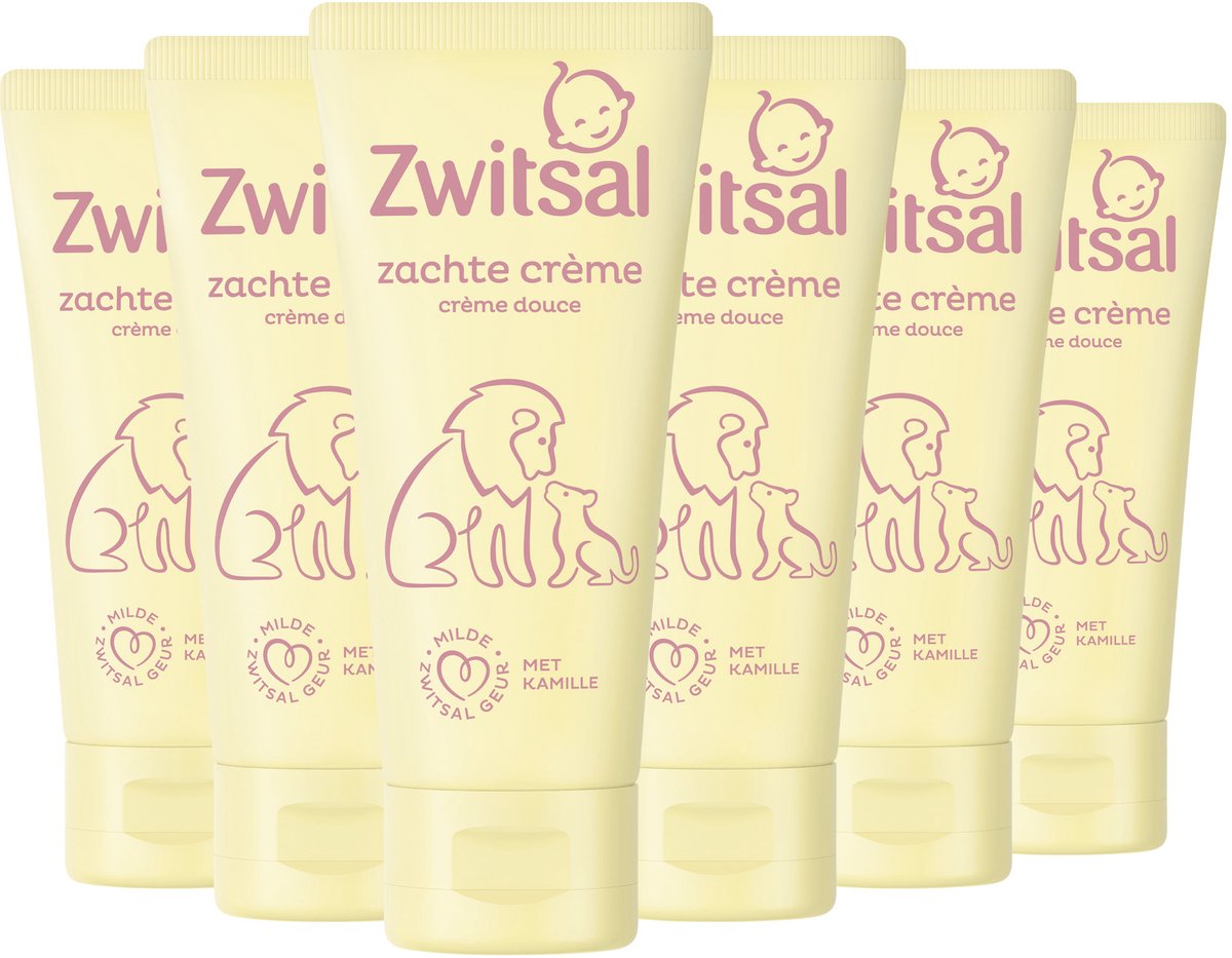 Zwitsal - zachte crème - baby - 6 x 100 ml
