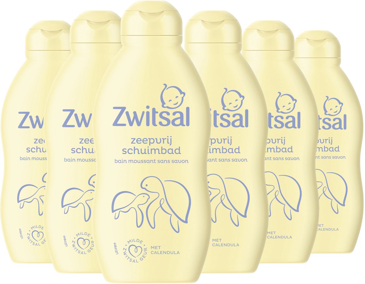 Zwitsal - zeepvrij schuimbad - baby - 6 x 200 ml