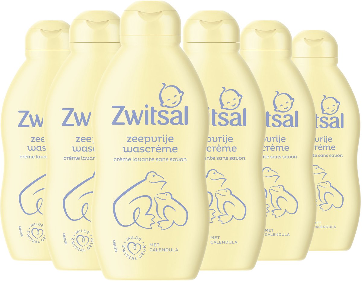 Zwitsal - zeepvrije wascrème - baby - 6 x 200 ml