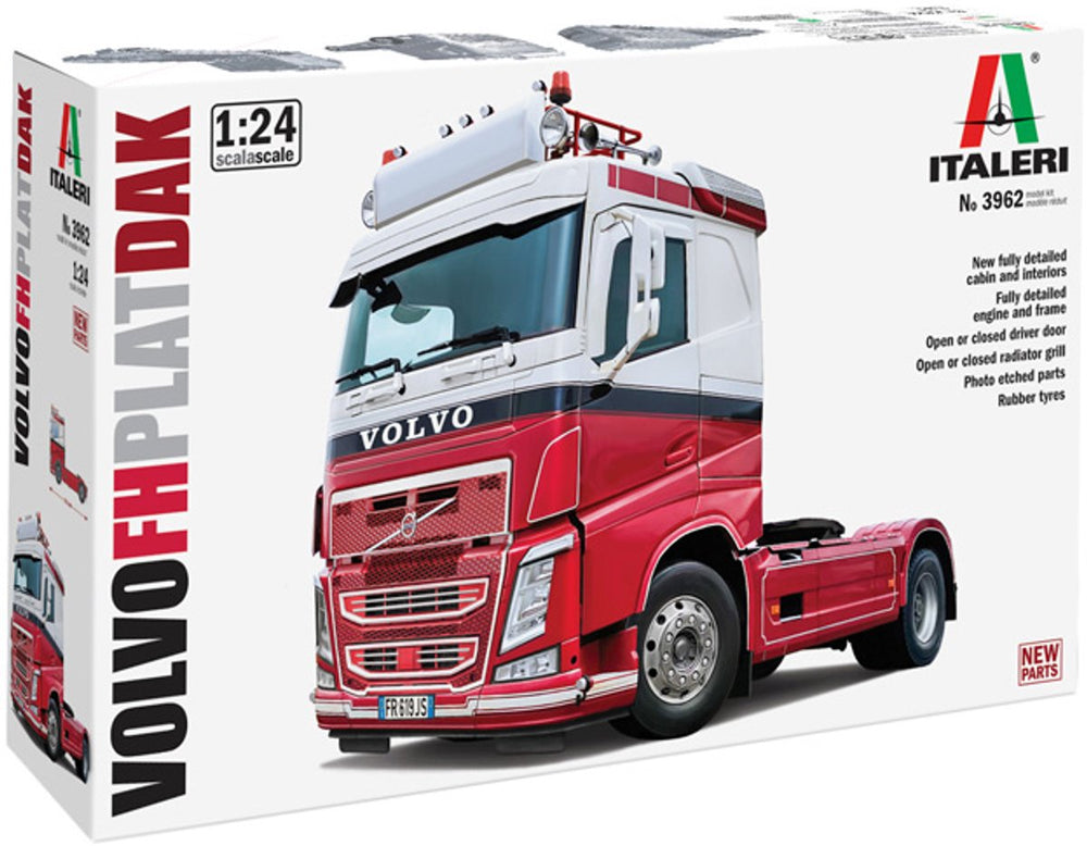 Italeri modelbouwpakket vrachtwagens - 3962 volvo fh4 truck 4x2 plat dak plastic - 1:24 - modelbouw