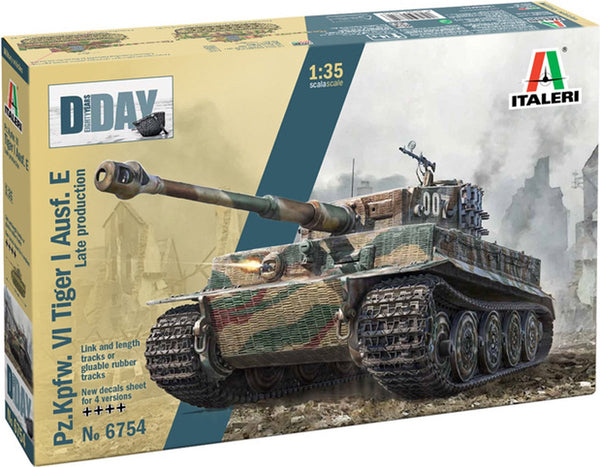 Italeri modelbouwpakket militaire voertuigen - 6754 sd.kfz.181 panzerkampfwagen tiger i ausf.e - late prod. - d-day 80th anniversary plastic - 1:35 - modelbouw