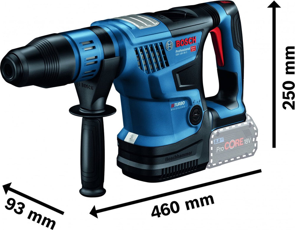 Bosch professional gbh 18v-36 c accu boorhamer - biturbo - zonder 18v accu en lader - in koffer
