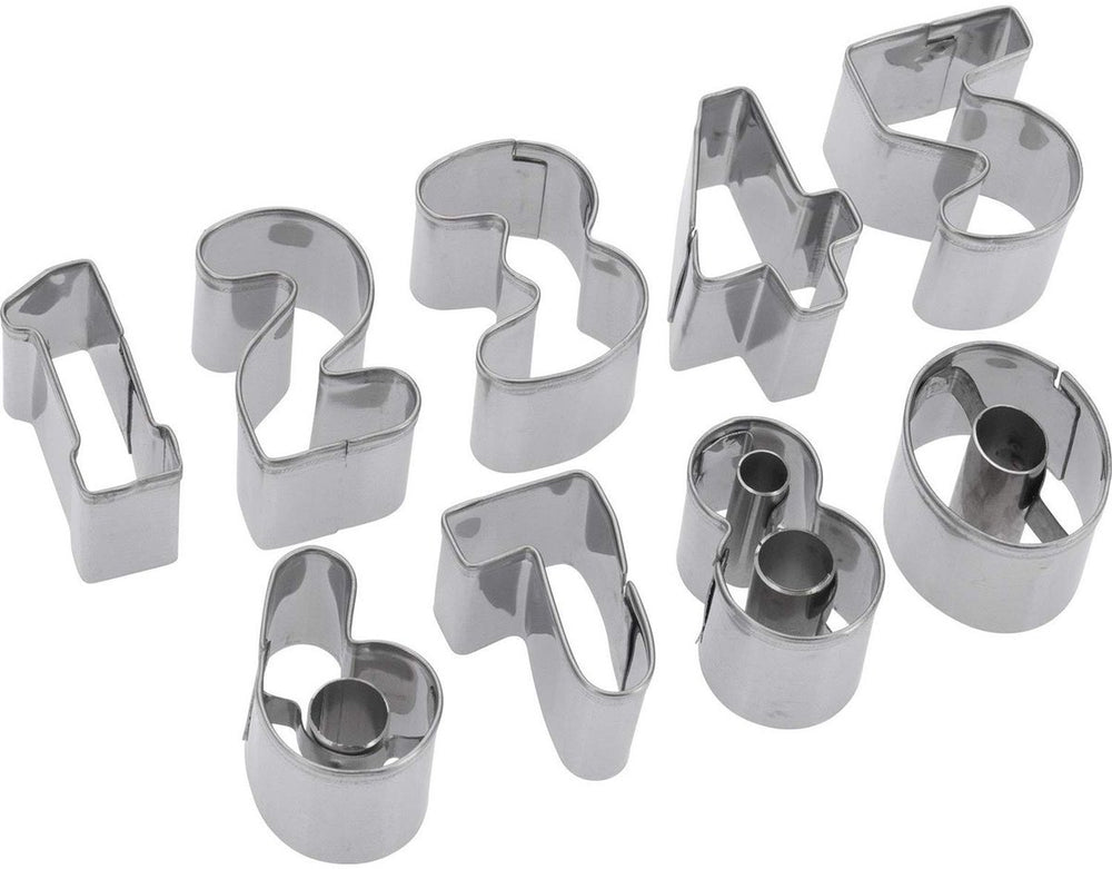 Westmark koekjesvormpjesset, cijfers, roestvrij staal, 0-9, 9 stuks, zilver, 35382280