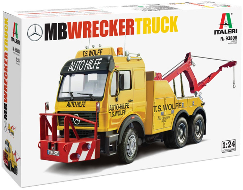 Italeri modelbouwpakket auto - 93808 mercedes-benz wrecker truck - duitse bergingsvrachtwagen plastic - 1:24 - modelbouw