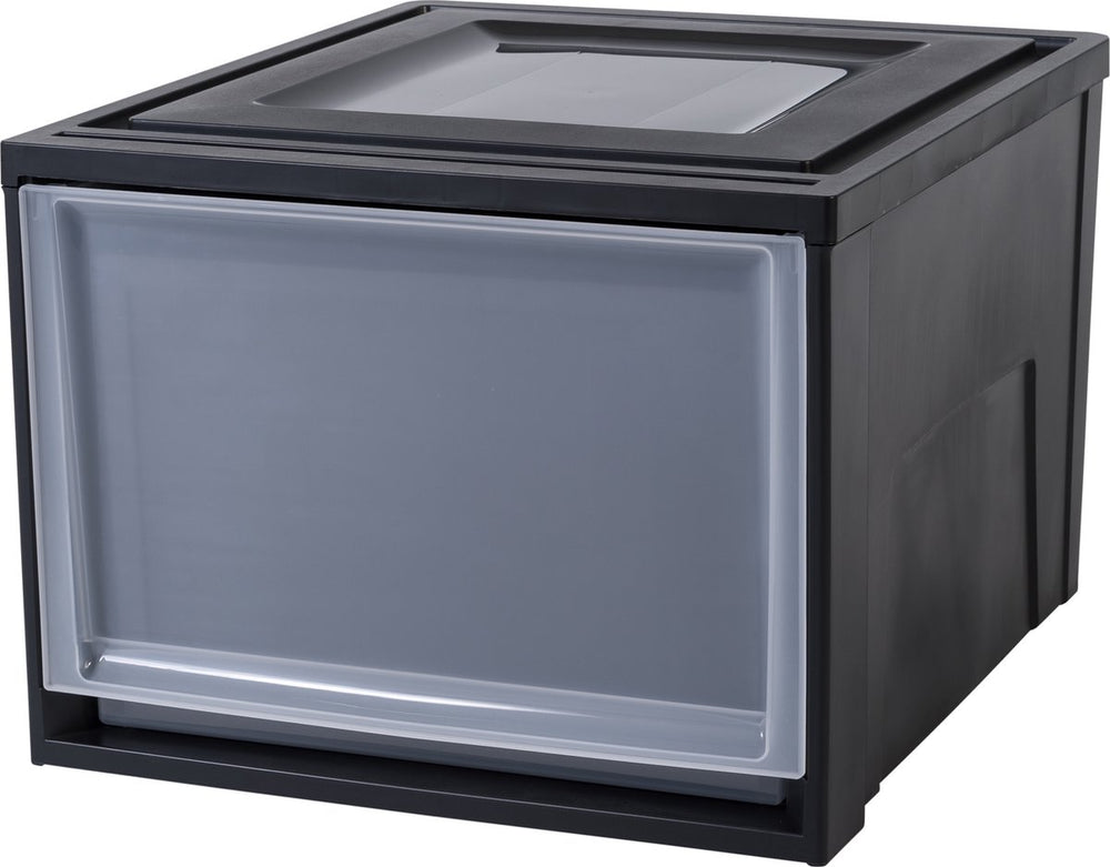 Iris maxi drawer stapellade - 40l - kunststof - zwart transparant