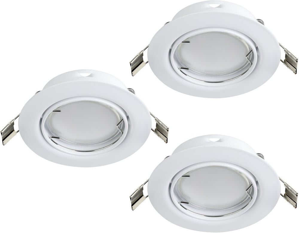 Eglo peneto - inbouwspotje - led - ø87mm. - wit - set 3 spots - richtbaar