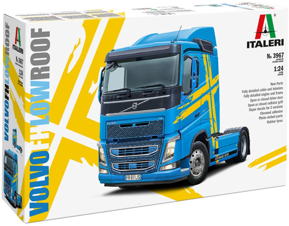 Italeri modelbouwpakket vrachtwagens - 3967 volvo fh4 truck 4x2 - laag dak - vrachtwagen plastic - 1:24 - modelbouw