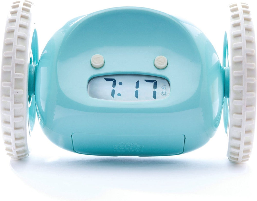 Clocky - alarm klok op wielen - lichtblauw - cl-blue