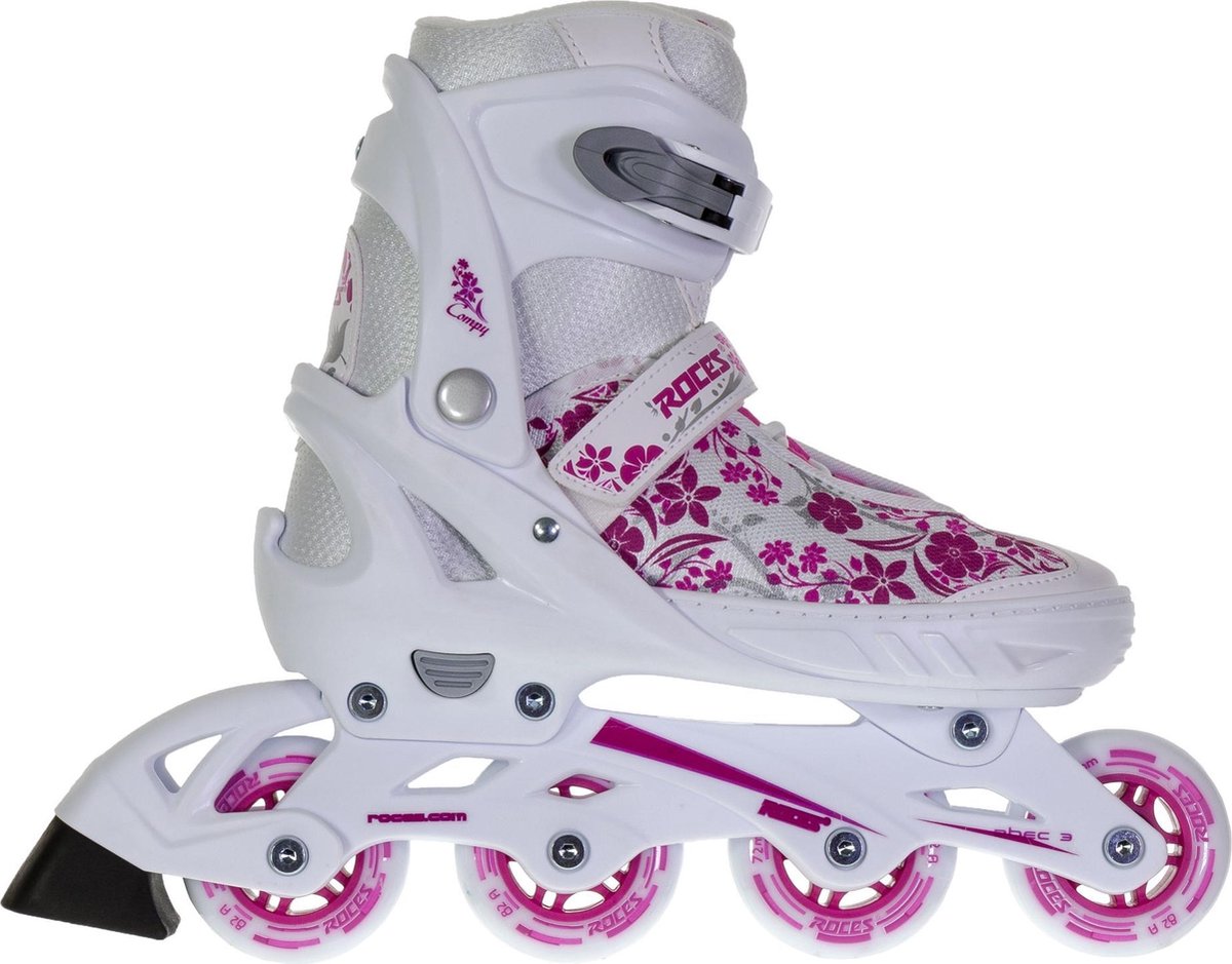 Compy 8.0 inlineskates softboot meisjes wit roze maat 30-33