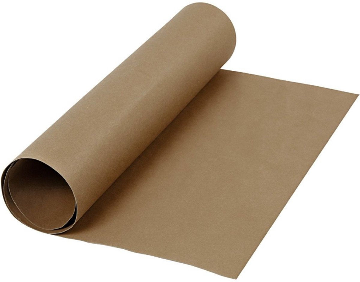 Kunstleer Papier Donkerbruin, 1mtr.