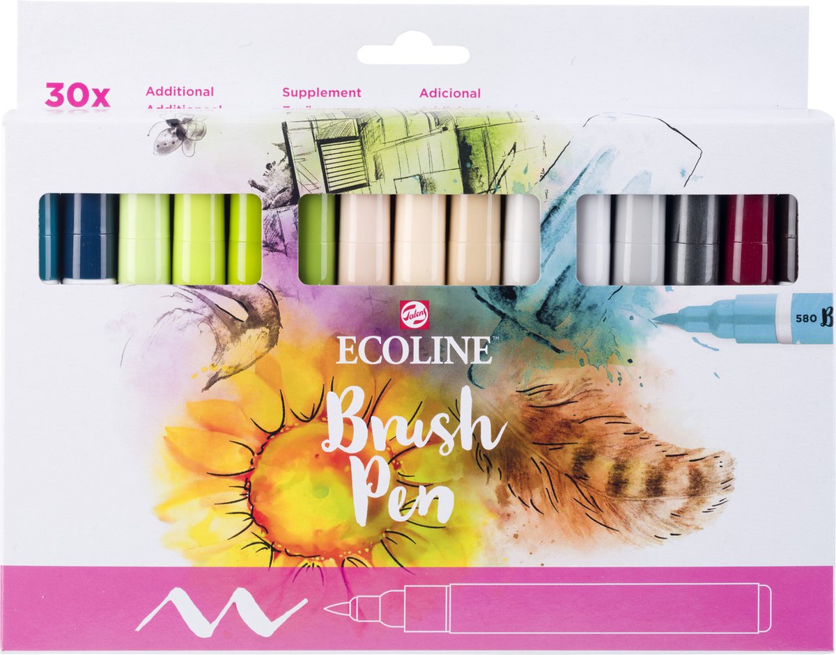 Bruynzeel ecoline penseelpenset extra, 30 kleuren