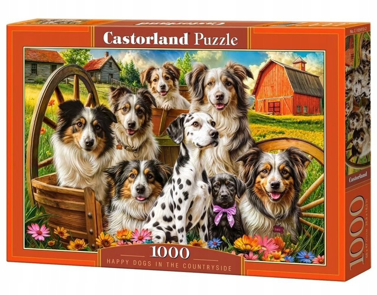 Castorland 1000-delige puzzel: vrolijke honden op het platteland