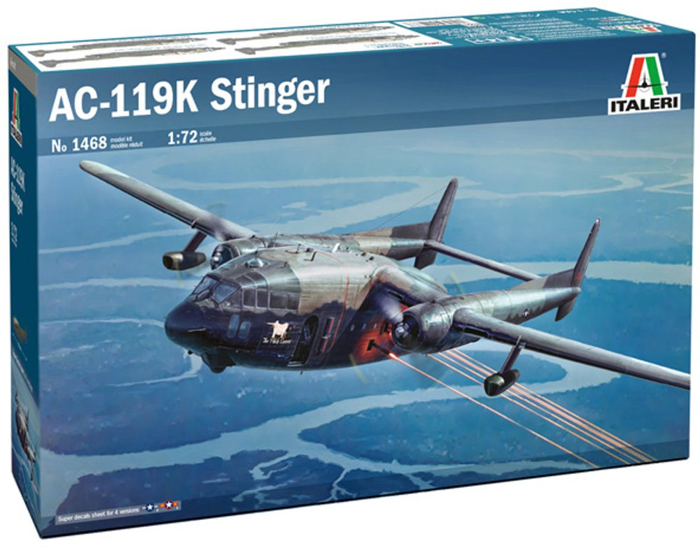 Italeri modelbouwpakket vliegtuigen - 1468 ac-119k stinger plane plastic - 1:72 - modelbouw