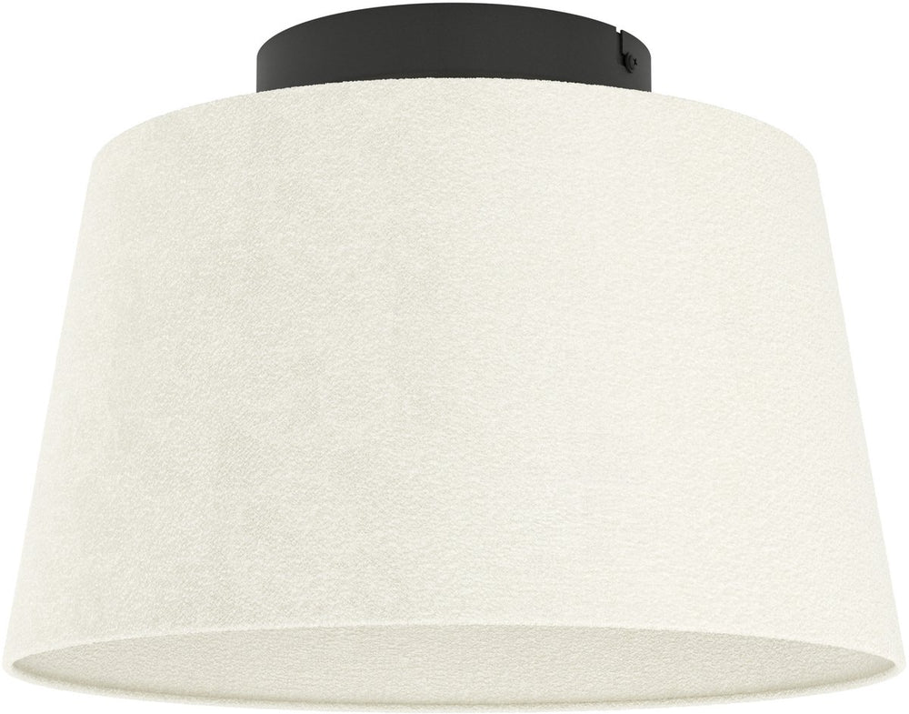 Eglo febres plafondlamp - e27 - ø 35 cm - zwart wit - teddy stof
