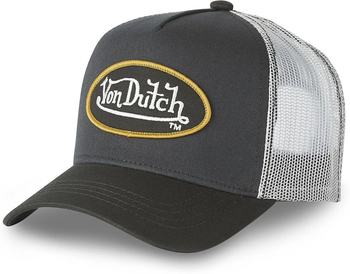 Von dutch - snapback trucker cap cla6 | one size | verstelbaar | druksluiting - zwart grijs