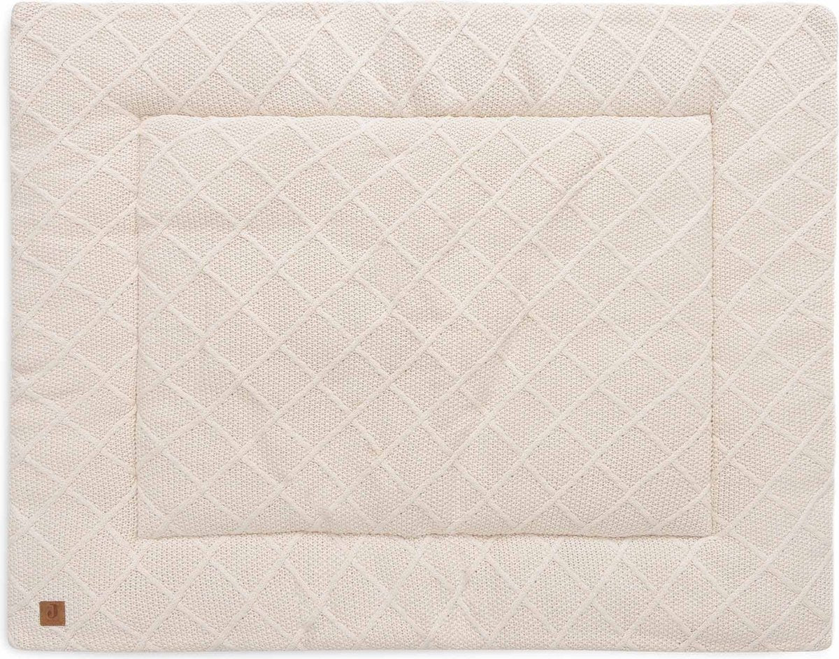 Jollein - boxkleed 75x95cm - speelkleed baby - check knit oatmeal