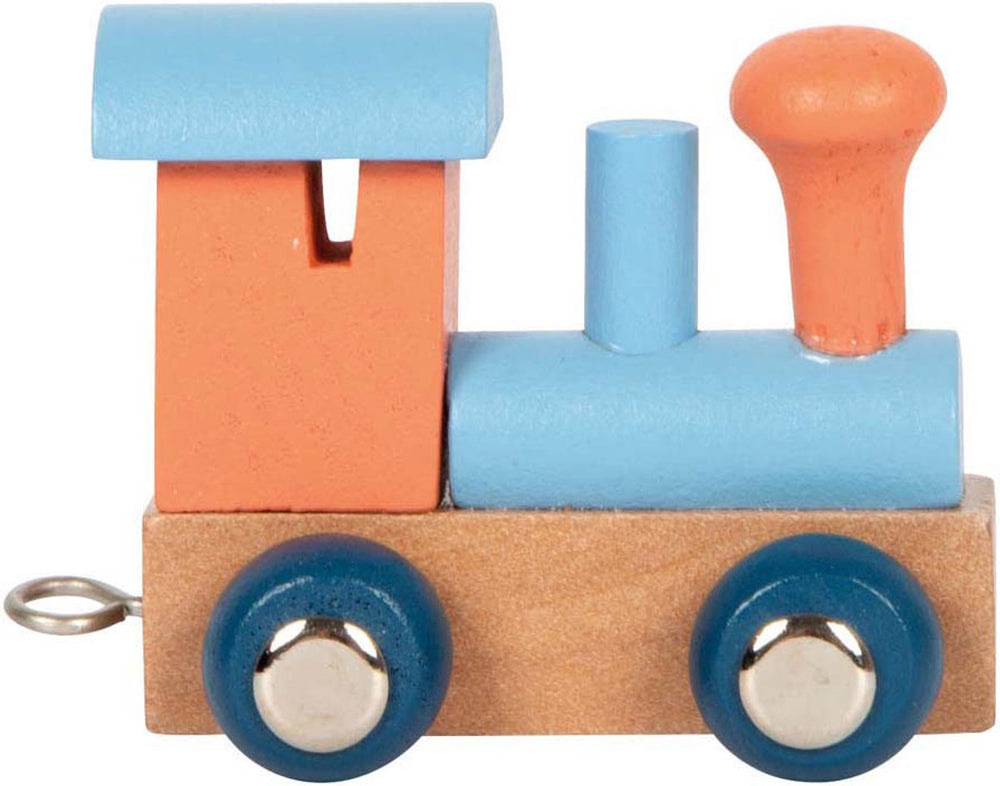Small foot - houten lettertrein polar - locomotief zalmroze - 12 stuks