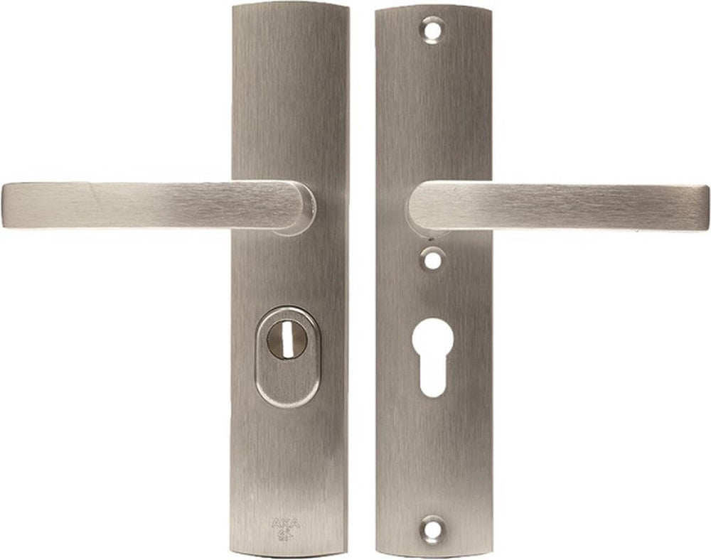 Axa veiligheidsbeslag (curve plus) aluminium geslepen: kruk-kruk (model blok) pc55 met kerntrekbeveiliging skg***