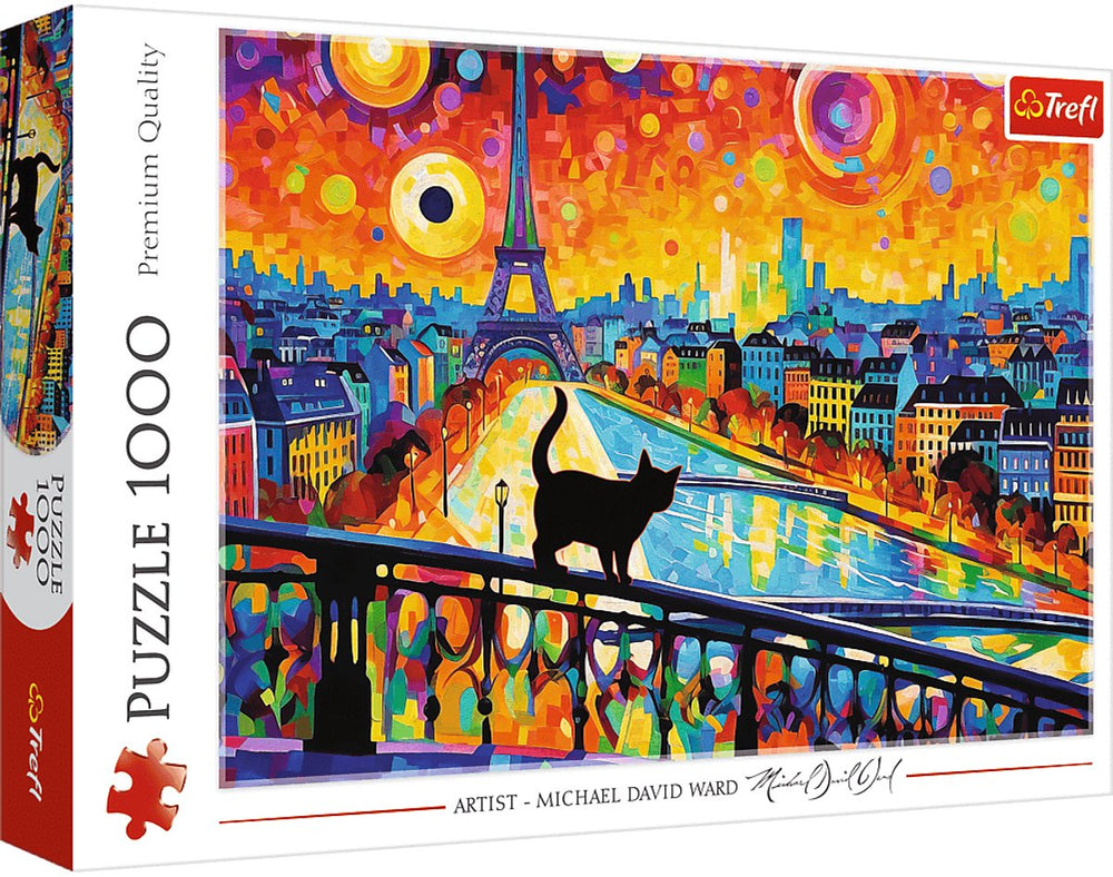 Trefl legpuzzel cat in paris - 1000 stukjes - kleurrijk parijs puzzelplezier.