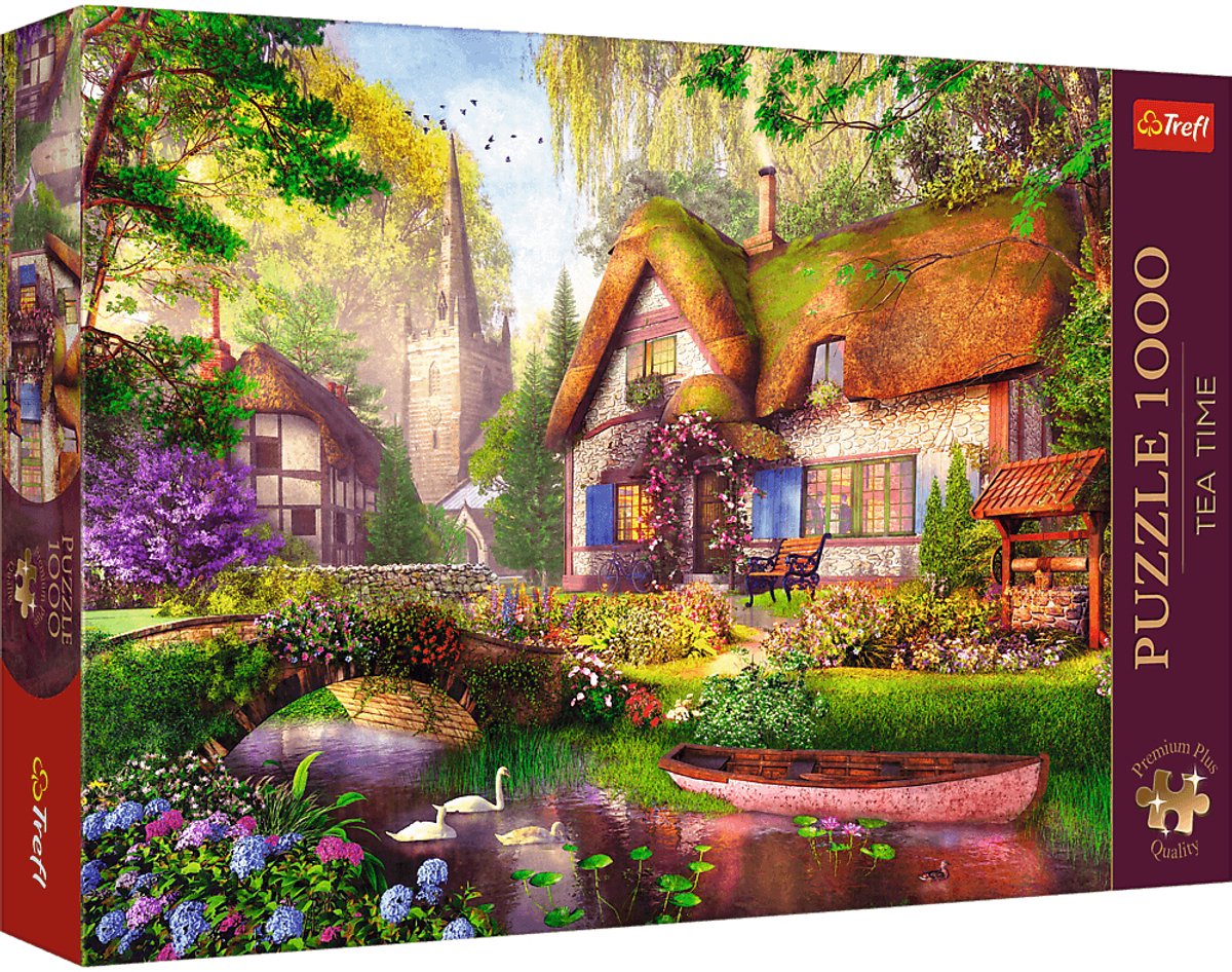 Trefl legpuzzel tea time the woodland cottage 1000 stukjes premium.