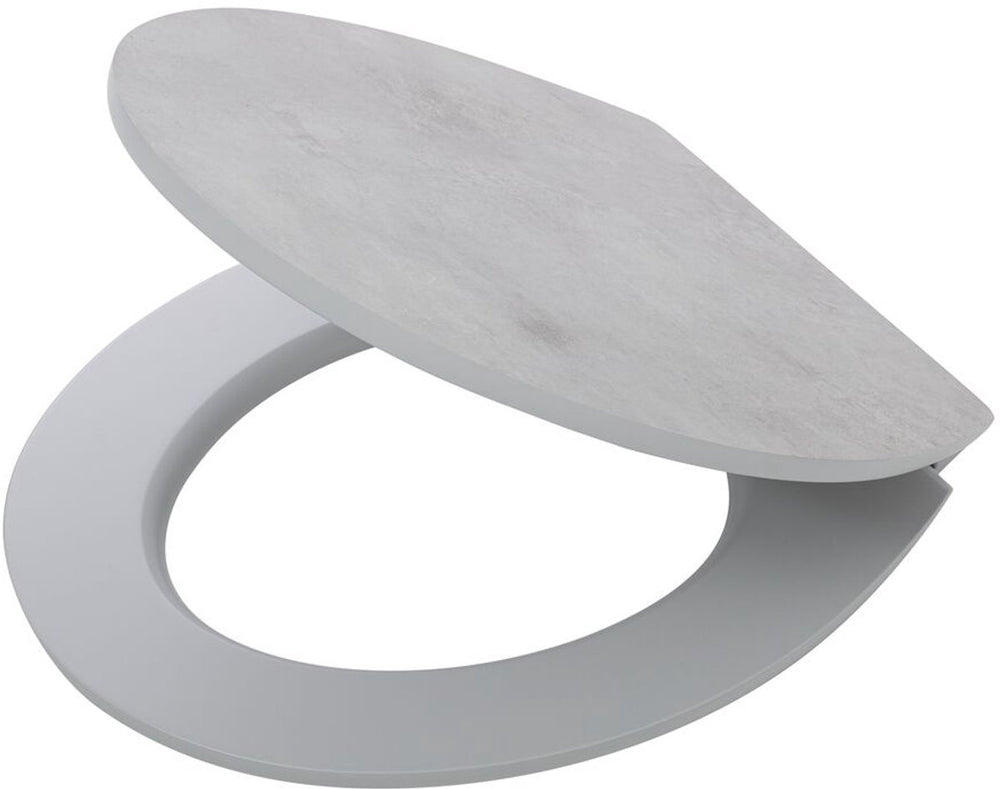 Tiger concrete - wc bril - toiletbril - softclose - betonlook - mdf - fsc - grijs