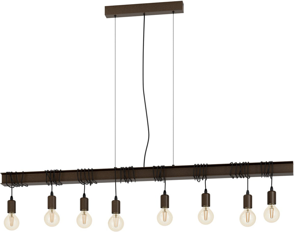 Eglo townshend 4 hanglamp - e27 - 150 cm - bruin