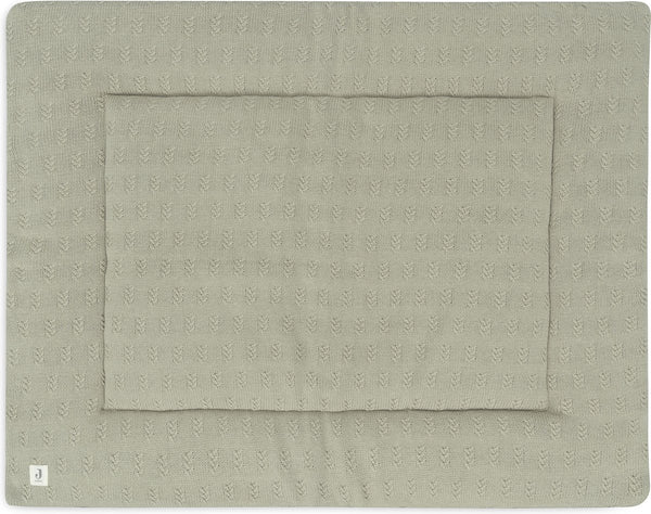 Jollein - boxkleed 75x95cm - speelkleed baby - grain knit - olive green
