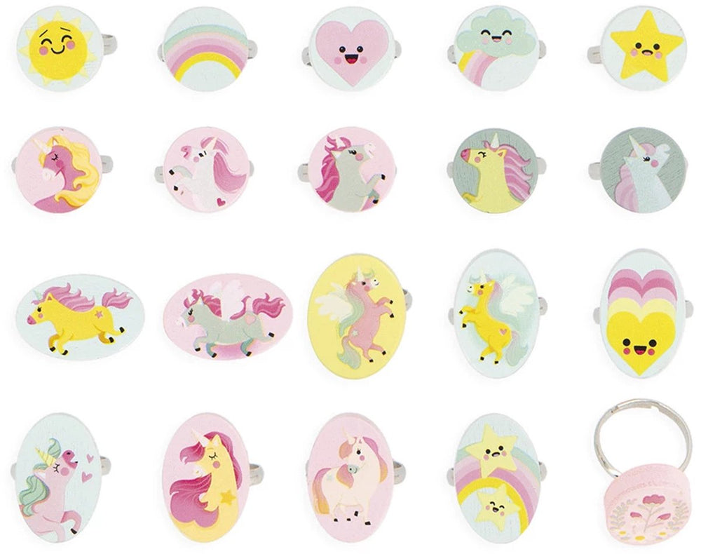 Janod - unicorn - set van eenhoornringen - 20 stuks