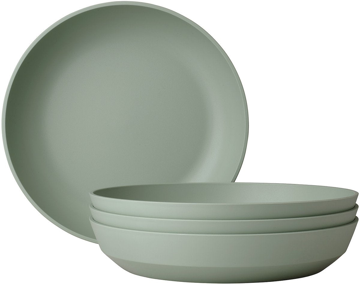 Mepal diep bord silueta - 4 stuks - dinerborden - nordic sage