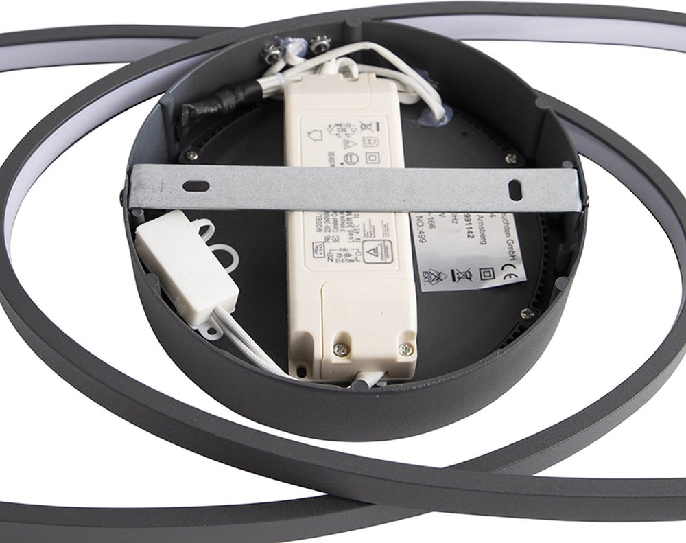 Rl live your light reality galaxy - plafondlamp - antraciet - incl. 1x smd 28 w - licht apart schakelbaar - flex - connect - niet dimbaar