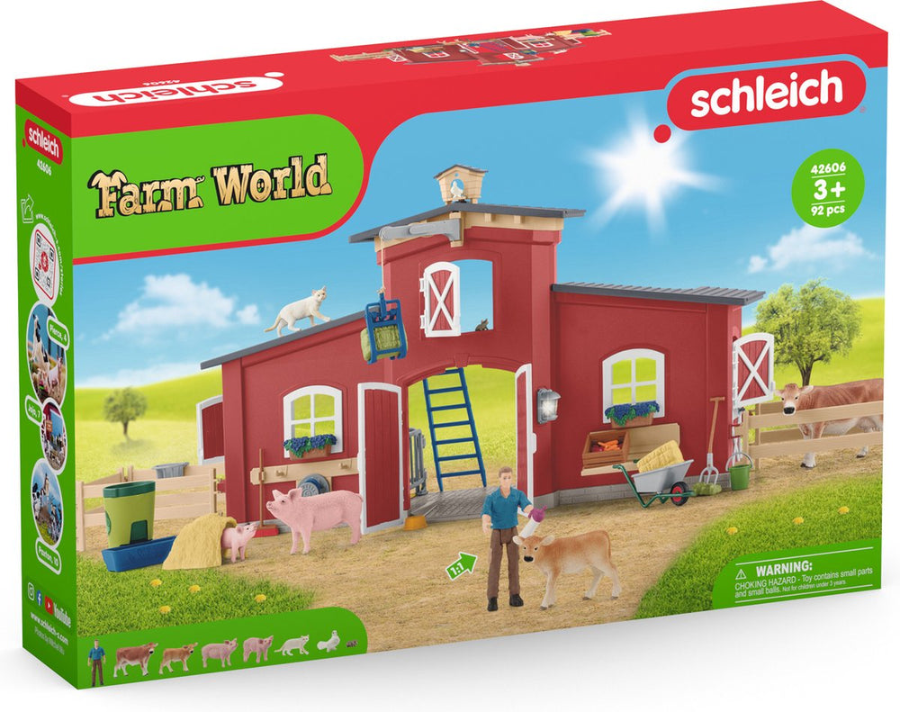 Schleich farm world grote stal rood 42606