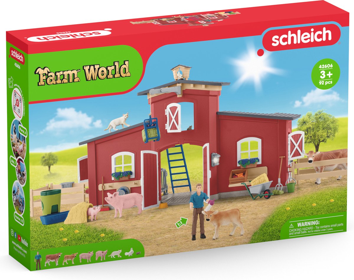Schleich farm world grote stal rood 42606
