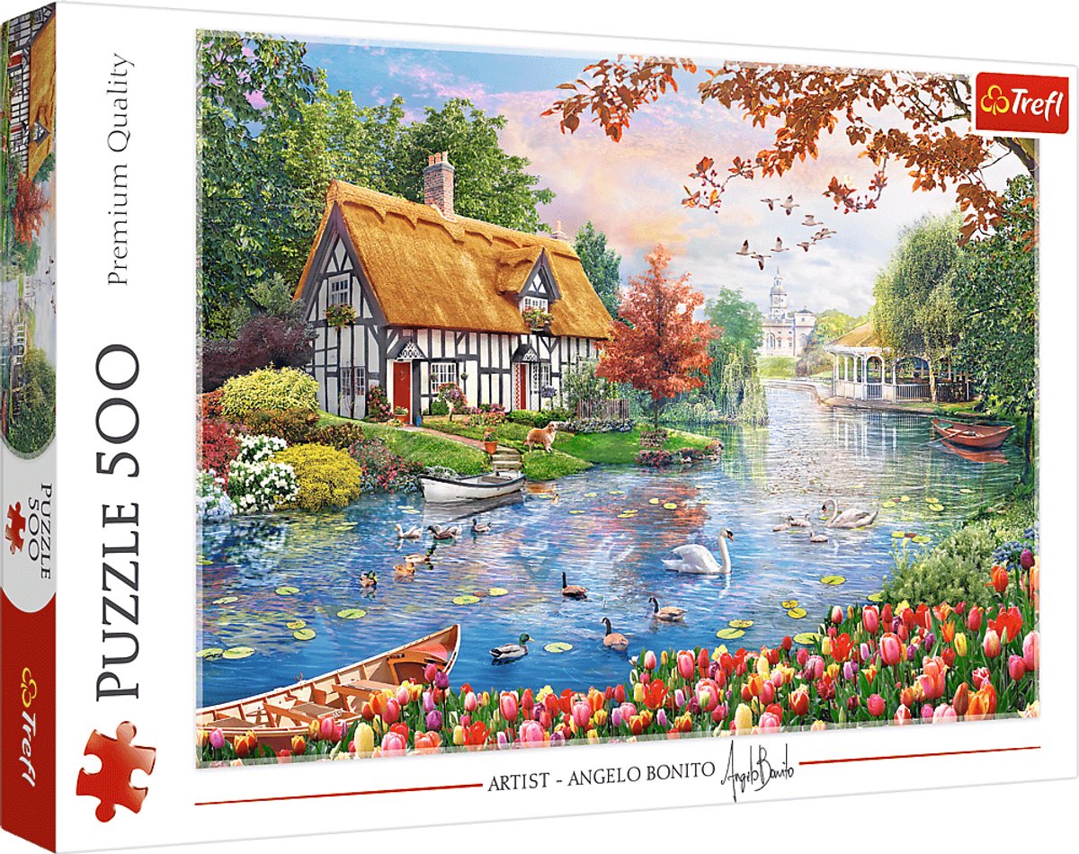 Trefl legpuzzel a quiet haven 500 stukjes - kleurrijke puzzel.