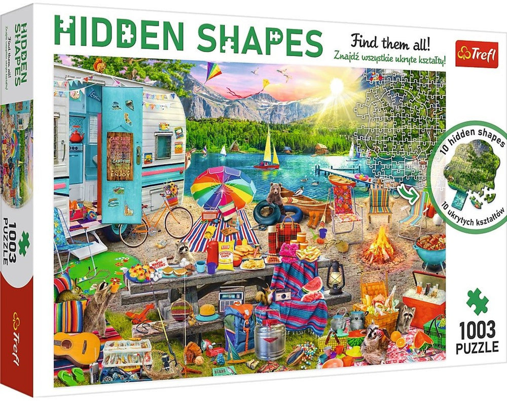 Trefl hidden shapes serie - puzzel - 1003 stuks - zomer kamperen - unieke vormen