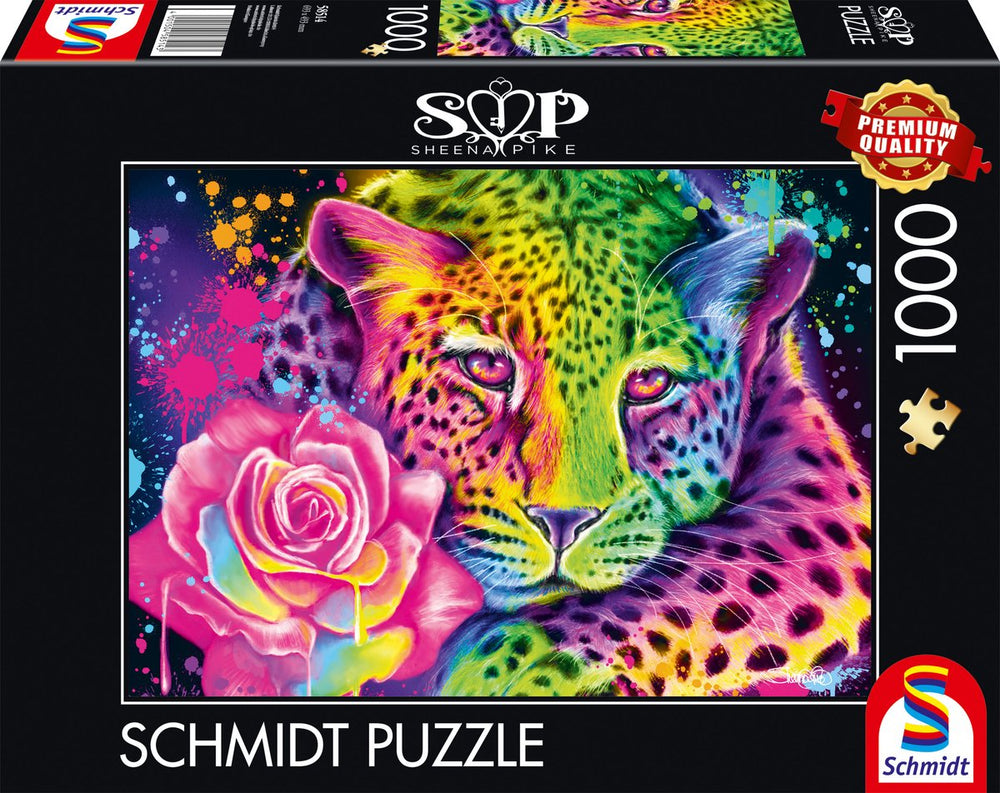 Schmidt - legpuzzel - neon regenboogleopard - sheena pike - 1000 stukjes - volwassenen - vanaf 12 jaar