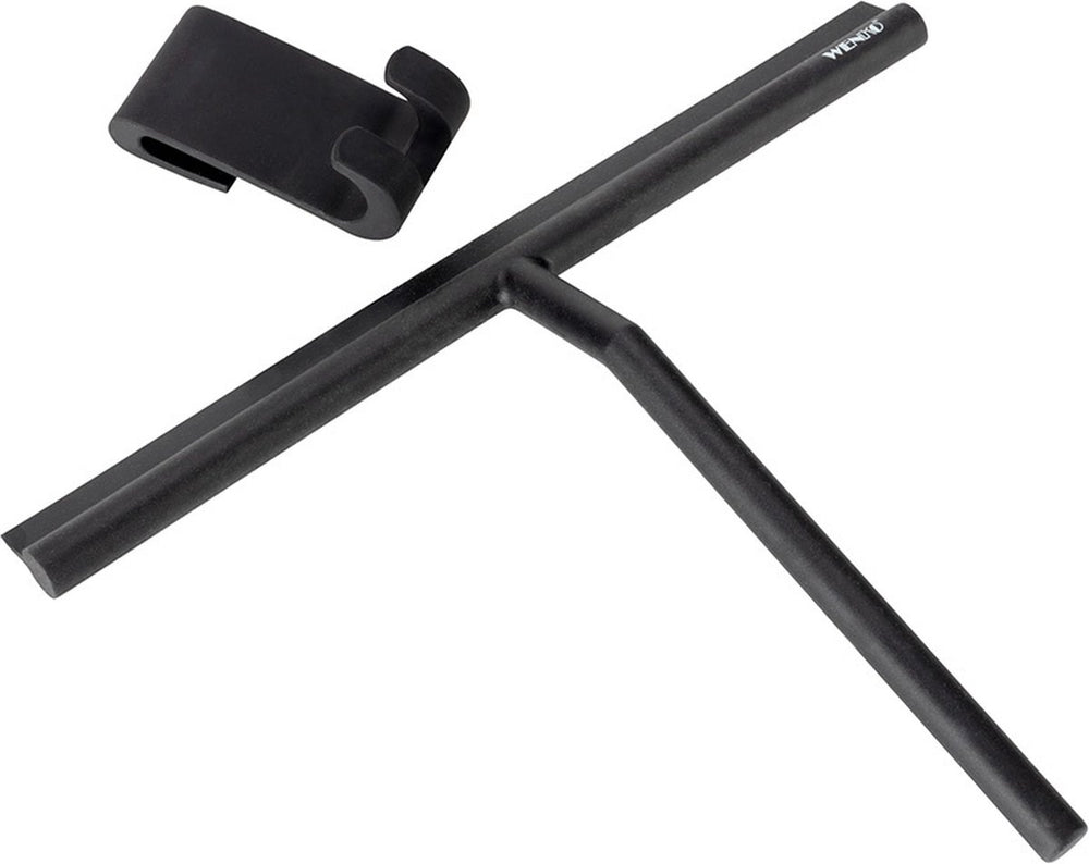 Wenko extra brede douchewisser mola xxl 32cm rvs zwart, met ophanghaak - raamwisser - trekker douche