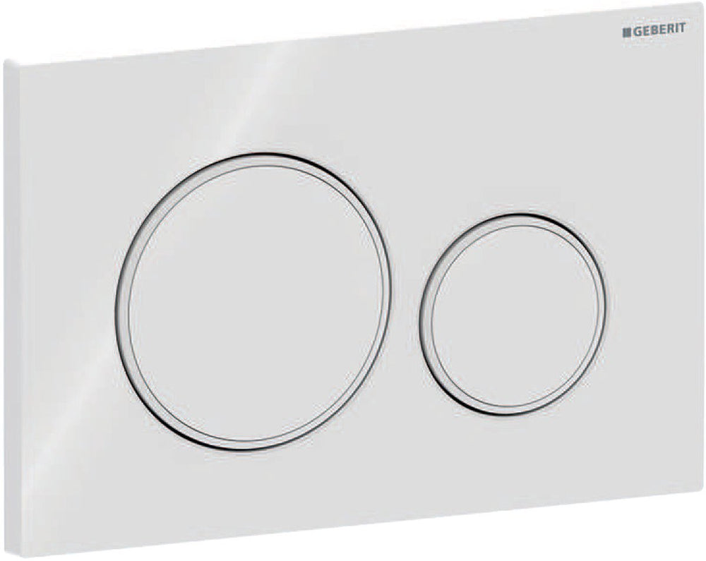 Geberit sigma20 bedieningsplaat - 2-toets spoeling - ronde knoppen - wit matwit wit - dualflush - glans wit