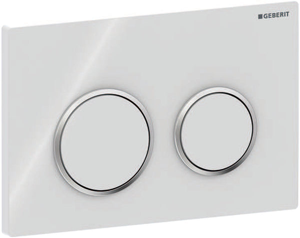 Geberit omega20 bedieningsplaat - 2-toets spoeling - rond - dualflush - wit glans chroom