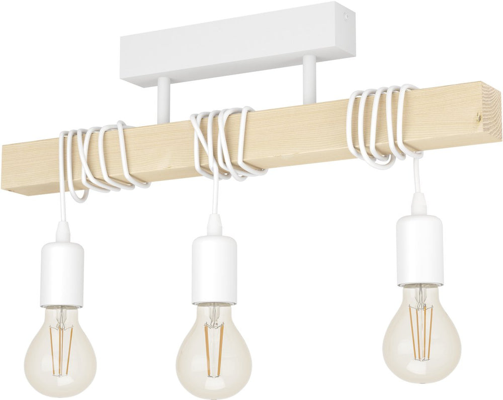Eglo townshend plafondlamp - e27 - 55 cm - wit bruin - fsc hout