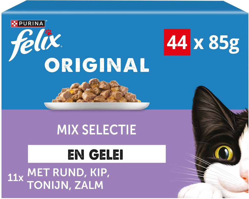 Felix zakje origineel in gelei mixdoos rund kip tonijn zalm