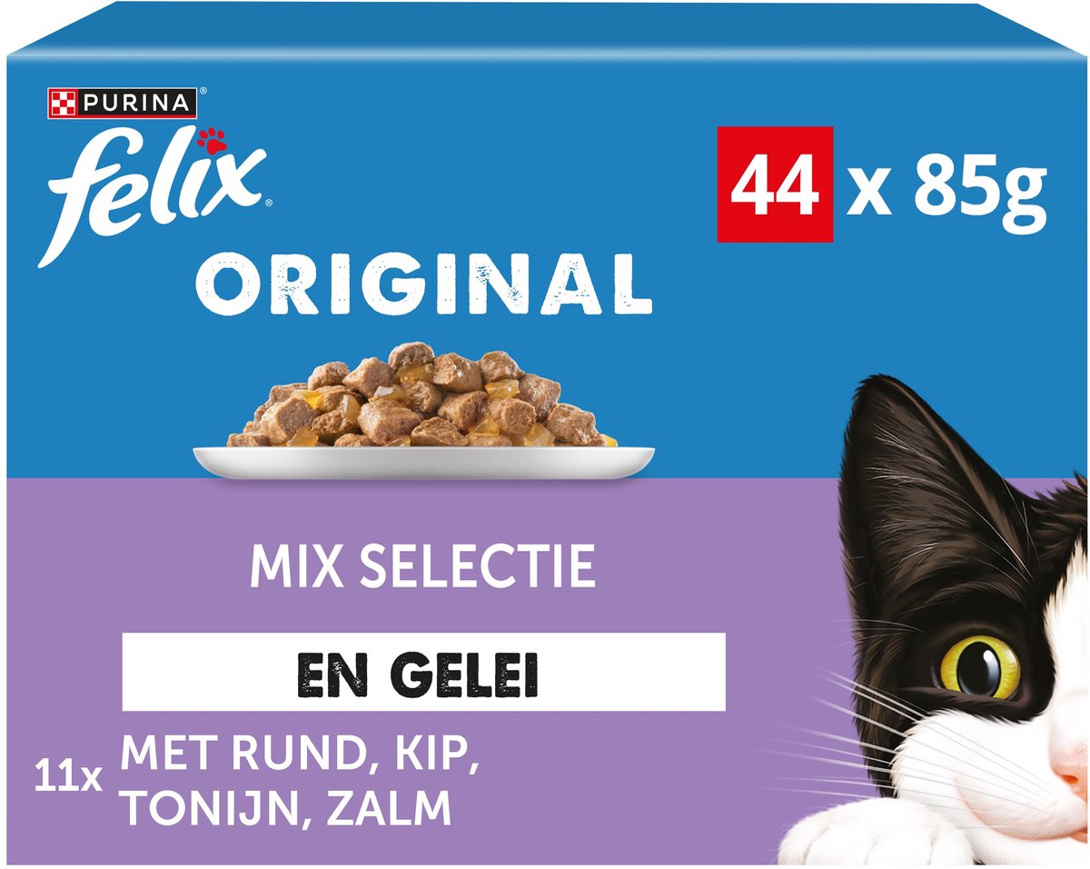 Felix zakje origineel in gelei mixdoos rund kip tonijn zalm