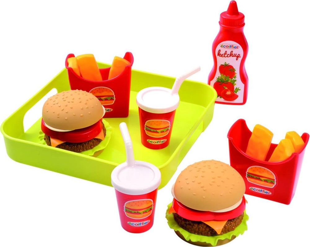 Ecoffier eten speelgoedset ecoiffier hamburger tray