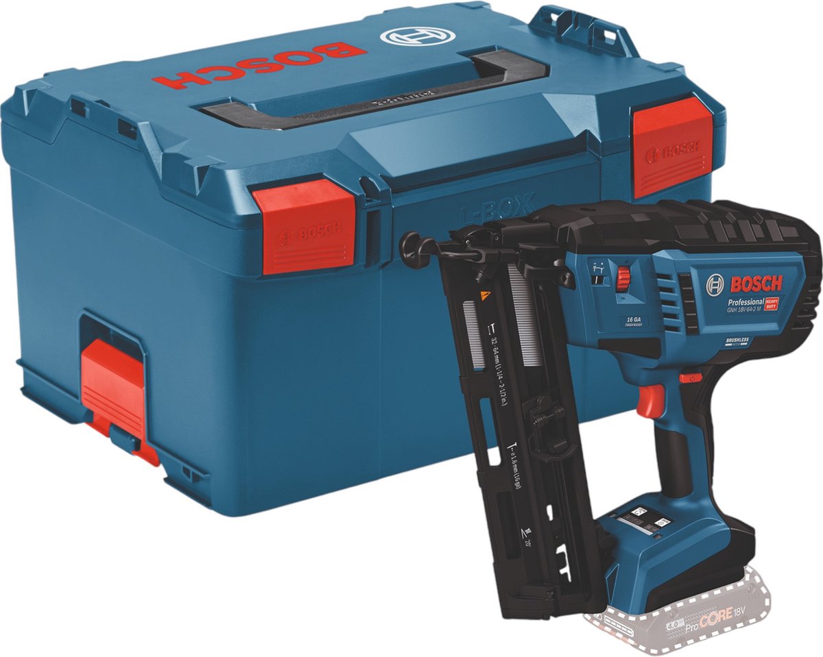 Bosch professional gnh 18v-64-2 m accu afwerktacker 16ga 18v basic body in l-boxx - 0601482001